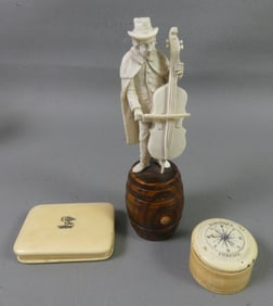 3 CARVED BONE ITEMS