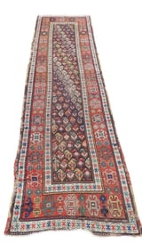 ANTIQUE CAUCASIAN RUNNER RUG