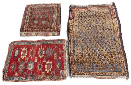 3 OLD ORIENTAL SCATTER RUGS