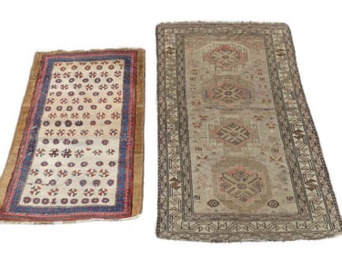 2 ANTIQUE ORIENTAL SCATTER RUGS