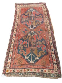 ANTIQUE CLOUD BAND KAZAK RUG