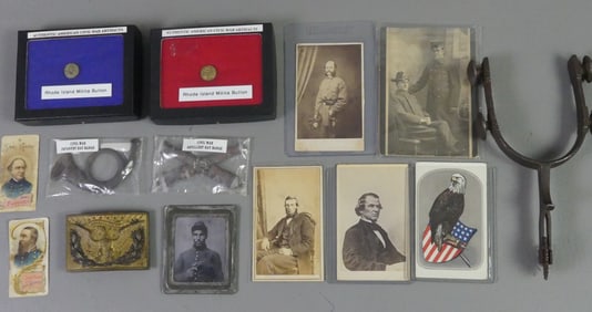 CIVIL WAR CDV'S & UNIFORM ITEMS