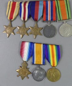 2 ENGLISH MEDAL BARS WWI & WWII
