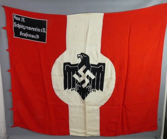 RARE GERMAN WWII BANNER - GRAFENWALD