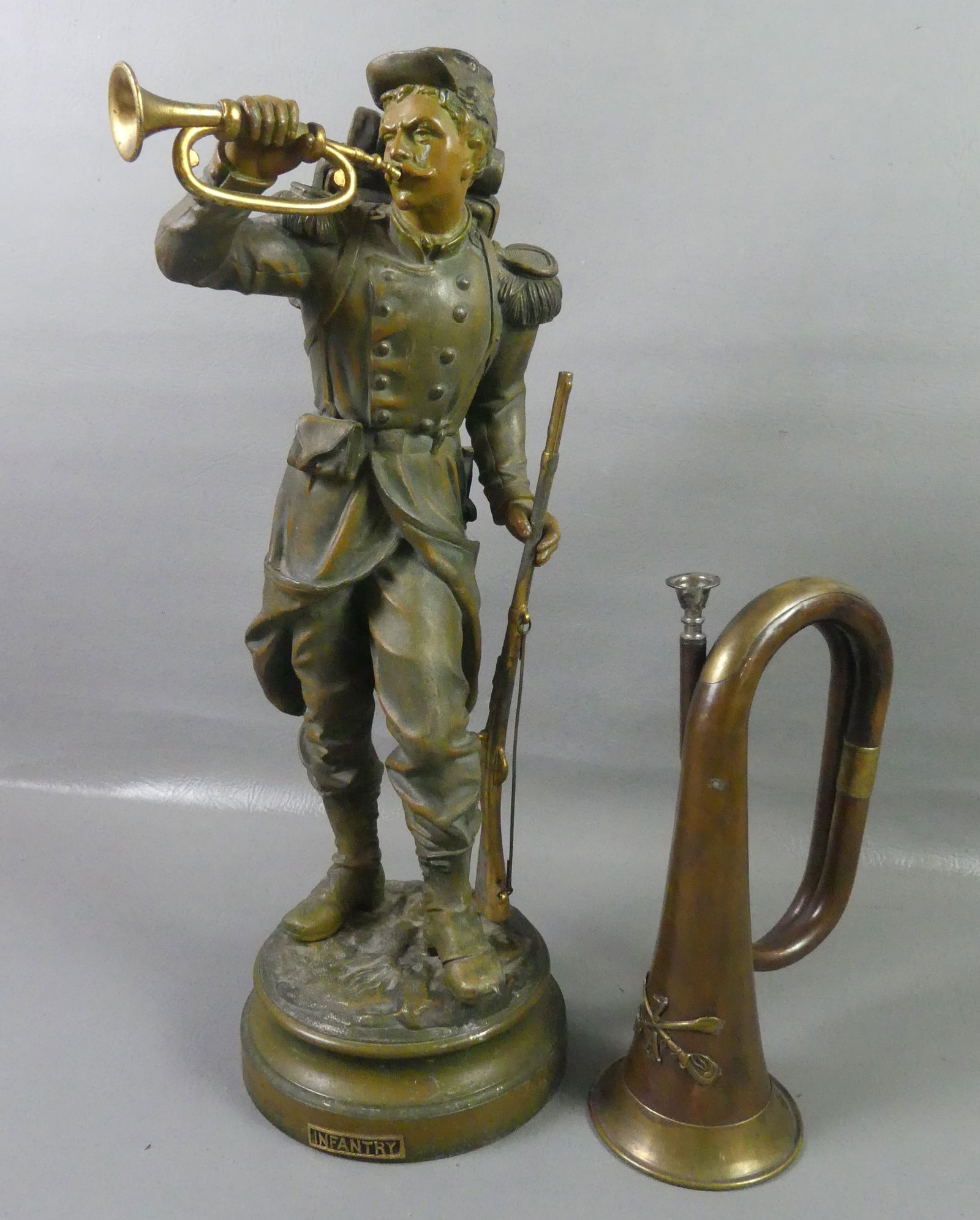 INFANTRY SCULPTURE & CAVALRY BUGLE (1 of 4)