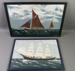 2 SHIP PAINTINGS ATTR. CAPT.  IVORY