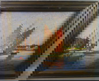 EDWIN LOCKE HARBOR PAINTING