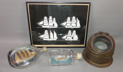 4 NAUTICAL ITEMS - BINNACLE ETC.