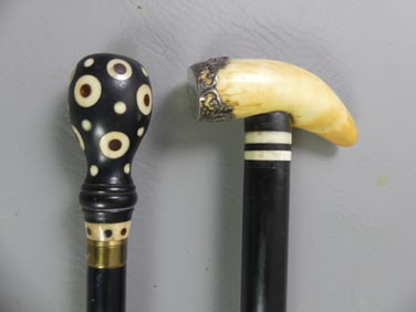 WHALE TOOTH & KNOB CANE