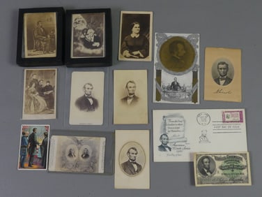 LINCOLN & ASSORTED CDV'S & EPHEMERA