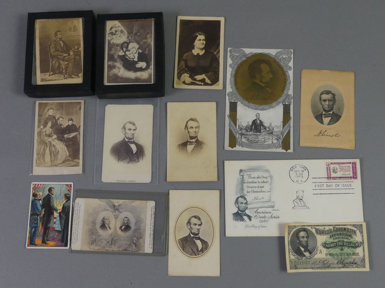 LINCOLN & ASSORTED CDV'S & EPHEMERA (1 of 4)