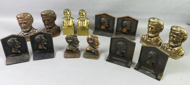 7 PAIR LINCOLN BOOKENDS