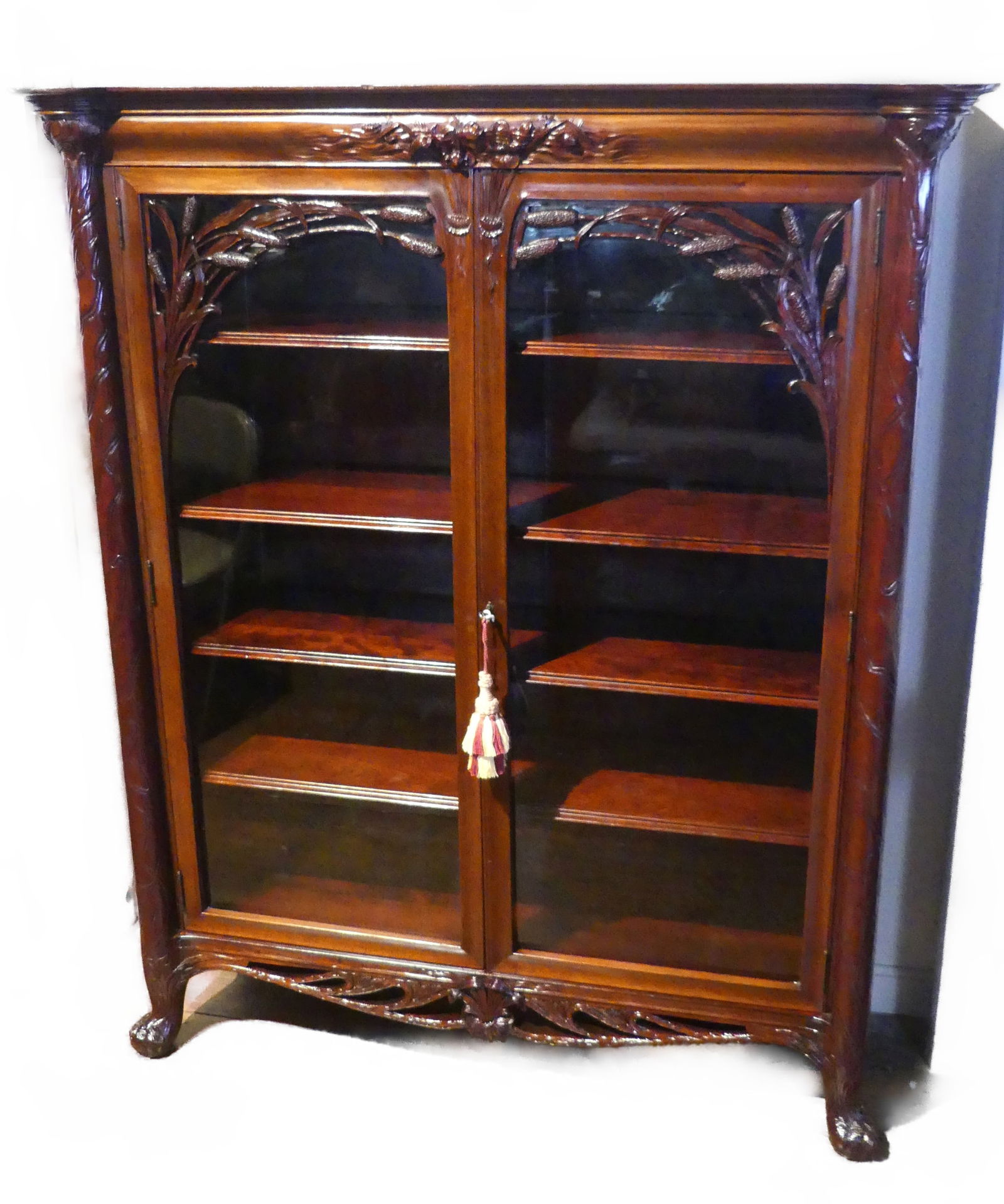 ART NOUVEAU BOOKCASE - FISH & CATTAILS (1 of 5)