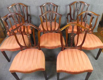 SET 8 MAHOGANY DINE CHAIRS