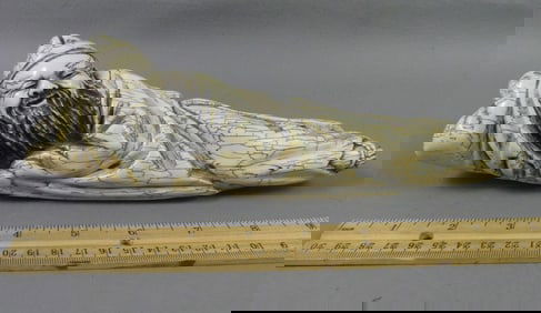CHINESE CARVED BONE SLEEPING MAN