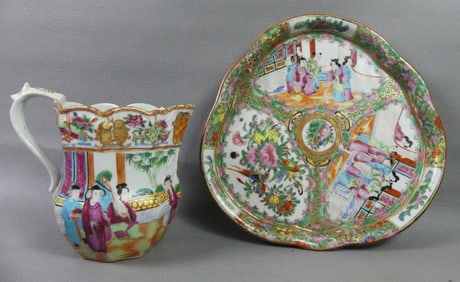 2 CHINESE ROSE MEDALLION SERVING PIECES
