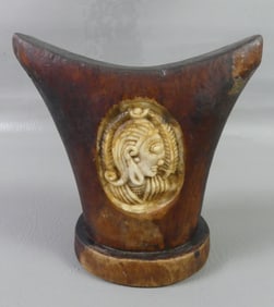 AFRICAN WOOD & MARBLE HEAD REST