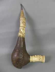 AFRICAN MIXED MATERIAL FIGURAL PIPE