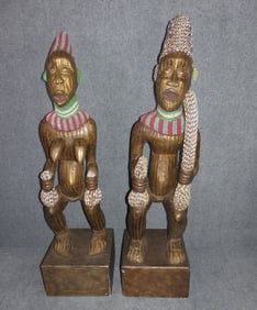 PAIR 3/4 LIFE SIZE AFRICAN FIGURES