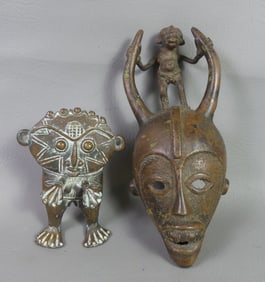 2 AFRICAN BRONZE FIGURES