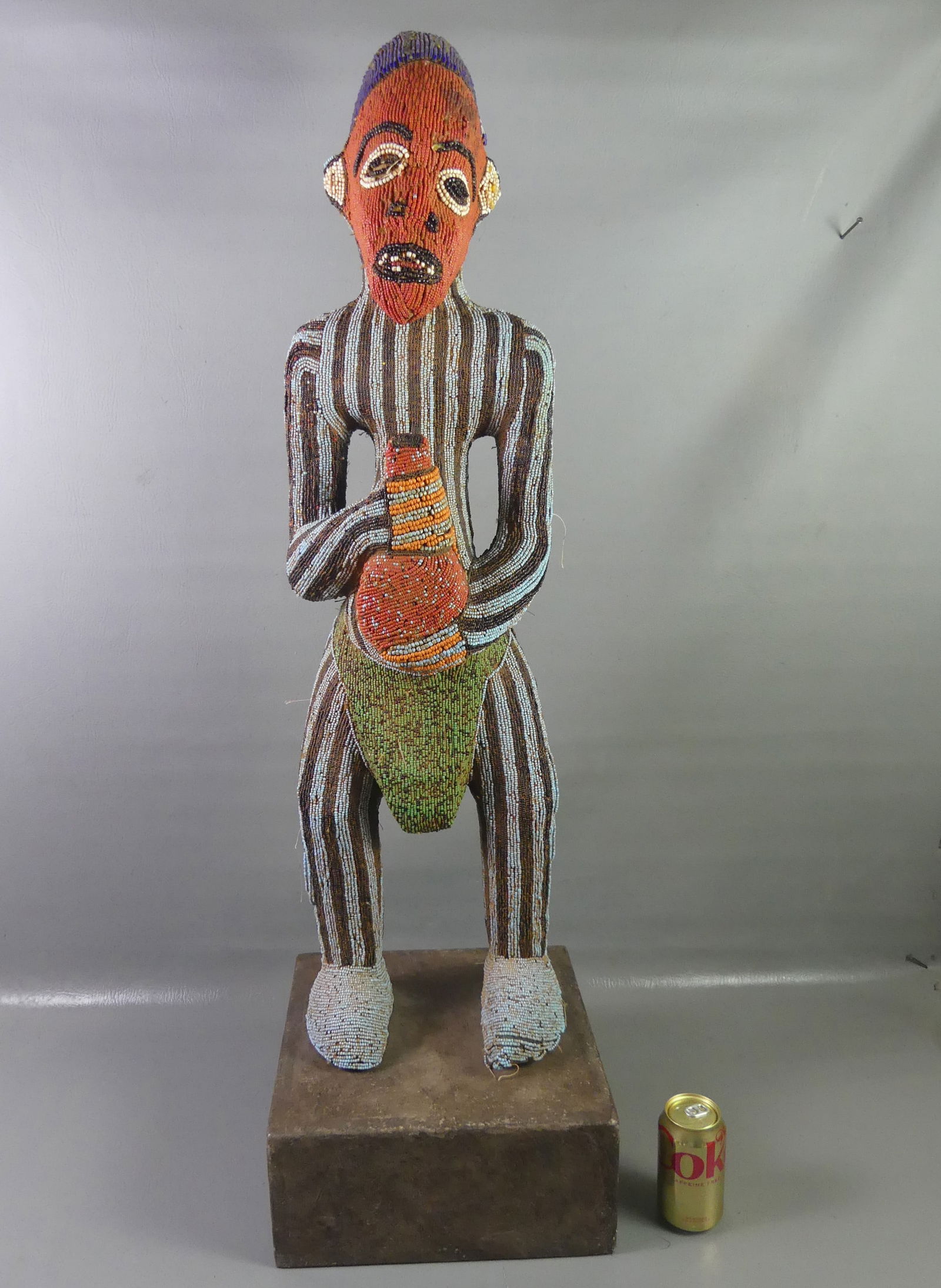 AFRICAN BEADED BAMILEKE STATUE (1 of 4)