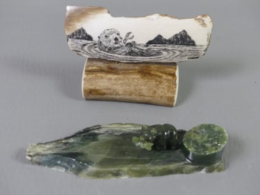 2 INUIT CARVED ITEMS