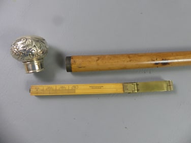 ANTIQUE HORSE MEASURE CANE