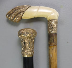 2 FANCY GOLD FILLED CANES