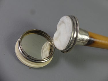 CARVED BONE LADY'S COMPACT CANE