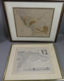 2 FRAMED MAPS - SOUTH AMERICA