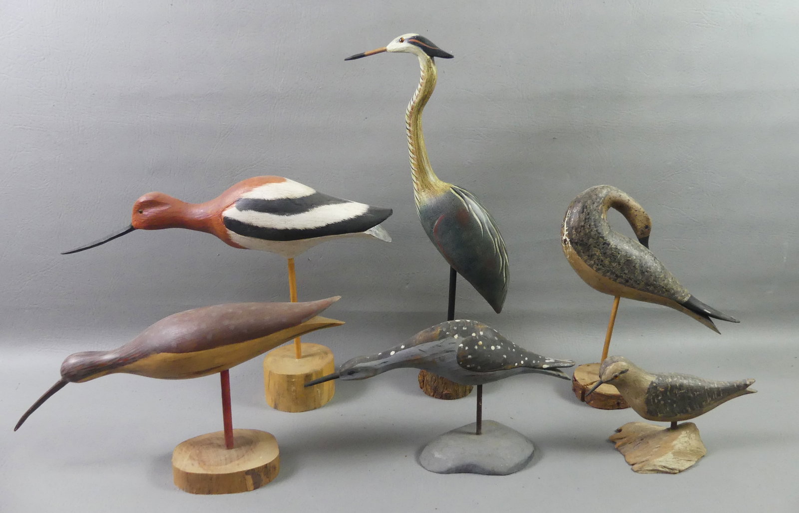 6 VINTAGE WOOD SHORE BIRDS (1 of 1)