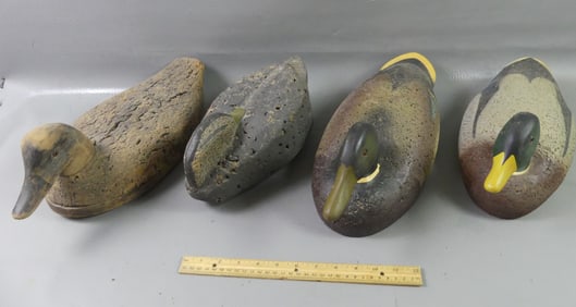 4 WOOD & CORK DECOYS