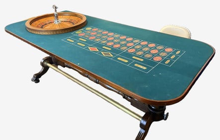 ANTIQUE ROULETTE TABLE BY H.C. EVANS