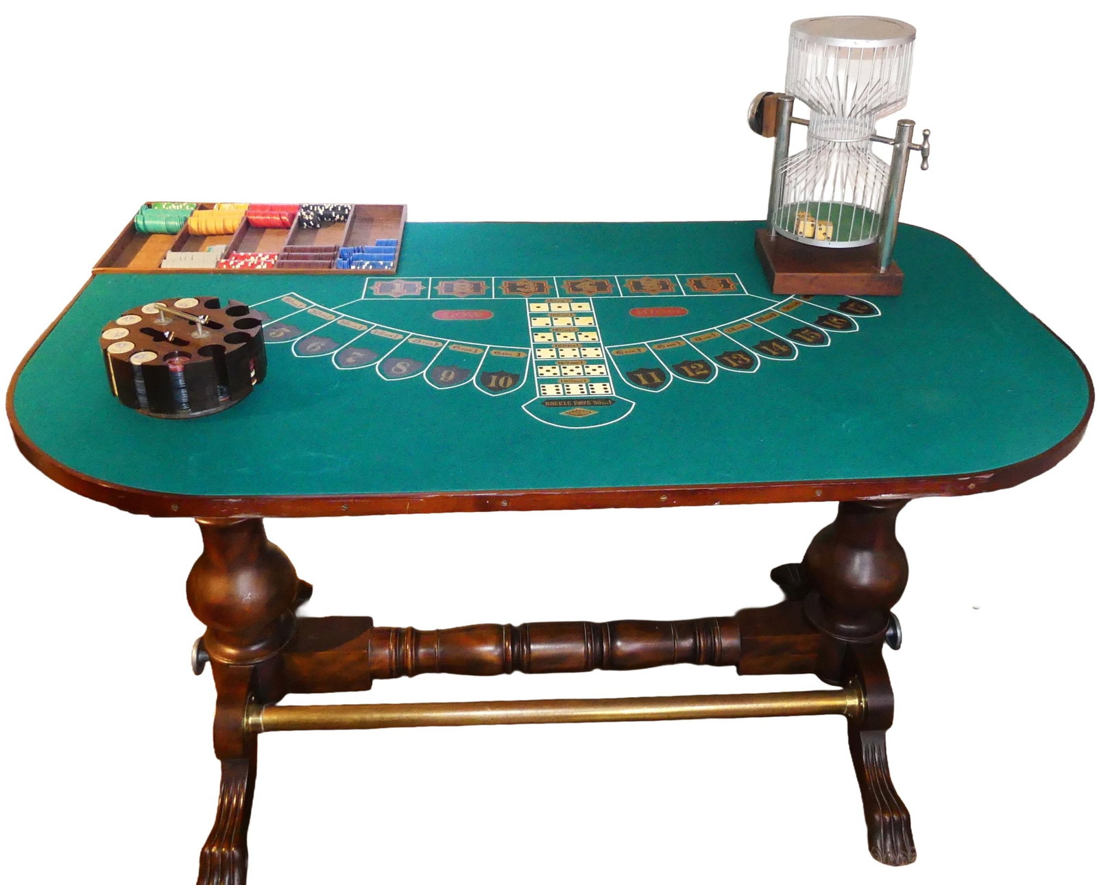 ANTIQUE CHUCK-A-LUCK GAMING TABLE BY MASON (1 of 8)