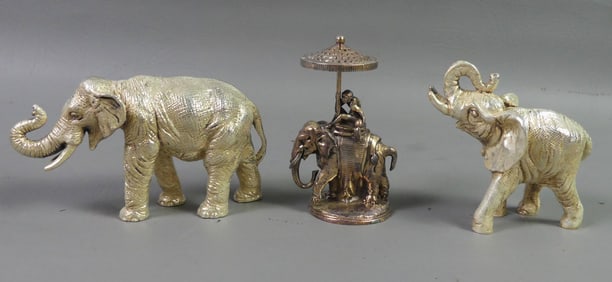 CHRISTOFLE & STERLING ELEPHANTS