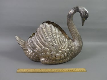 SILVER PLATED SWAN CENTERPIECE BOWL