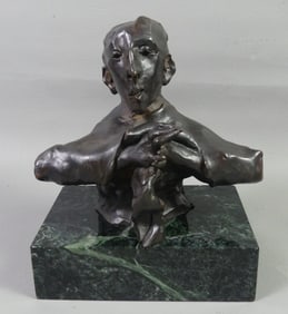 MODERNIST BRONZE RABBI - D. ARONSON