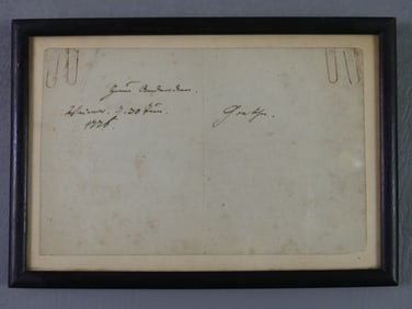 JOHAN GOETHE AUTOGRAPH 1776
