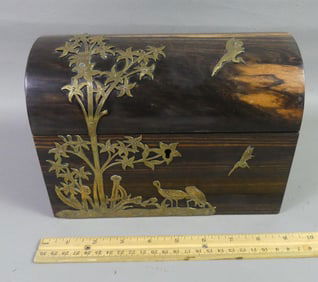 19TH C. COROMANDEL LETTER BOX - BIRDS