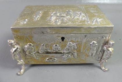 SILVER JEWEL CASK WITH CARYATIDS