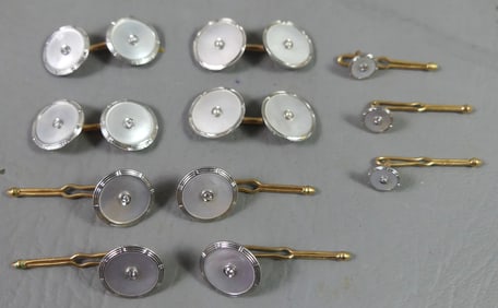 14K GOLD BUTTONS & CUFFLINKS  LOT