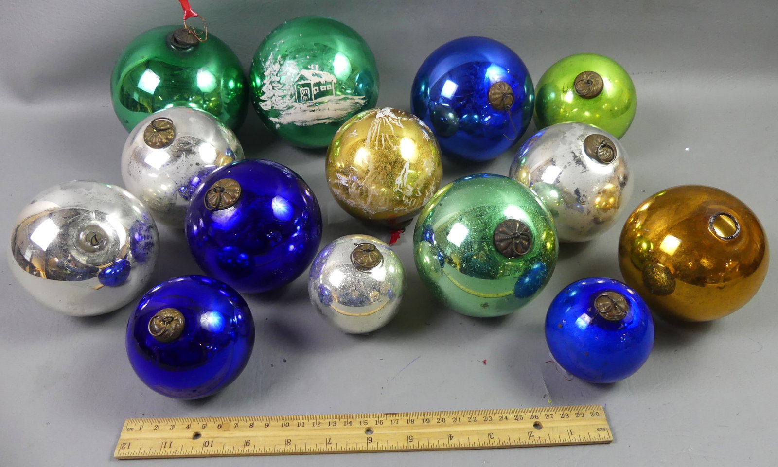 14 GERMAN KUGEL XMAS ORNAMENTS (1 of 2)
