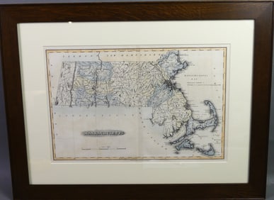 ANTIQUE MAP OF MASSACHUSETTS - E. LUCAS