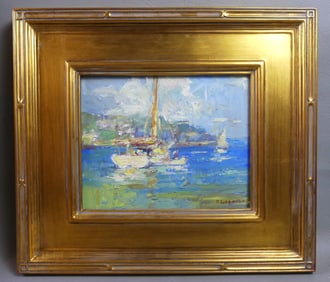 D. LAZARUS PAINTING - NANTUCKET HARBOR