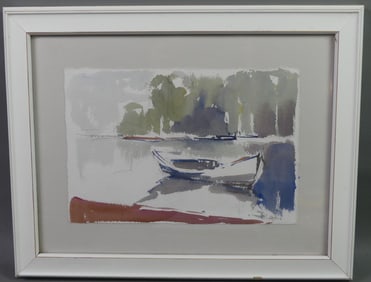 D. LAZARUS W/C PAINTING OF NANTUCKET DORY