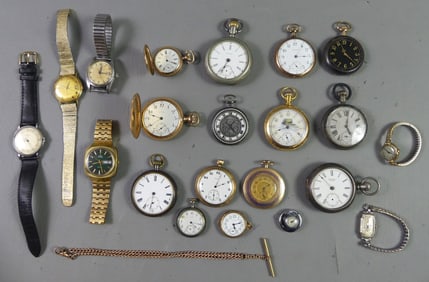LOT ASSORTED POCKET & WRIST WATCHES
