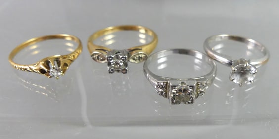 4 GOLD & DIAMOND RINGS