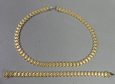 14K GOLD MATCHING NECKLACE & BRACELET