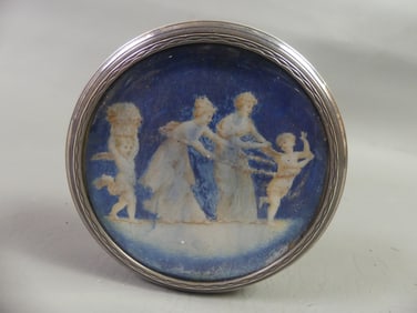 GHISO SILVER & PAINTED DRESSER JAR