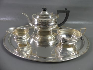 TIFFANY STERLING TEA SET AND TRAY